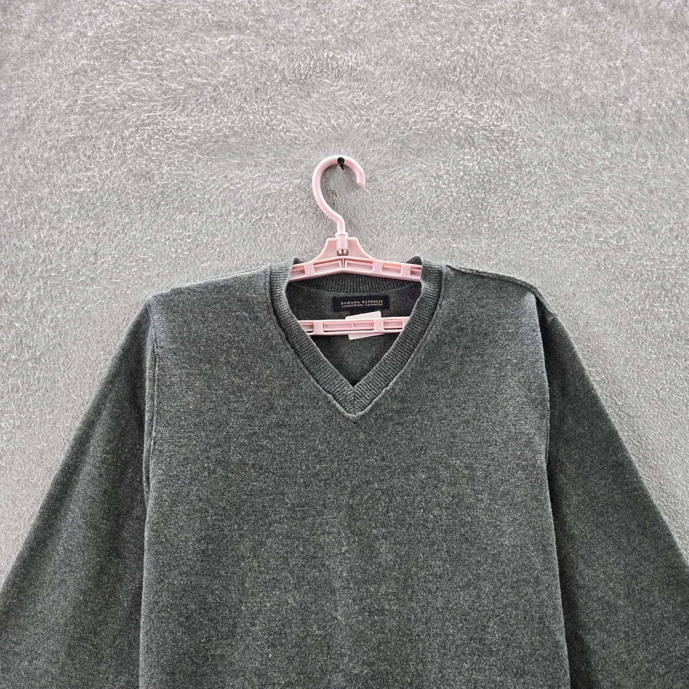 VINTAGE Banana Republic Men Sweater M Green Cashmere Lambswool‎ Preppy Pullover